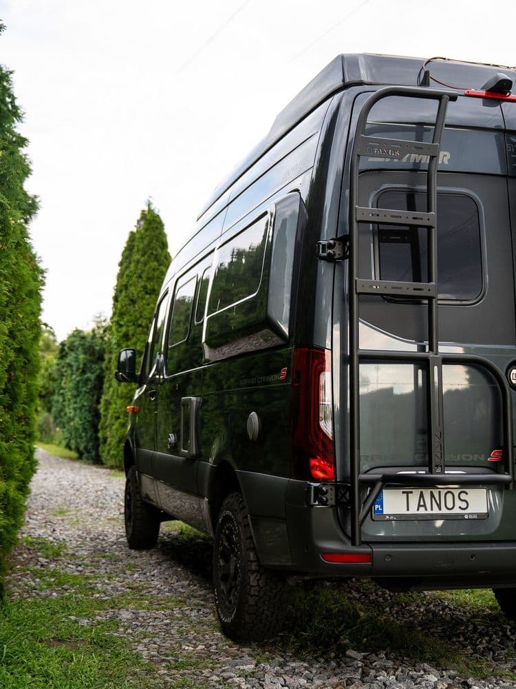 Aluminiowe mocowanie koła zapasowego z drabinką do Mercedes Sprinter 907