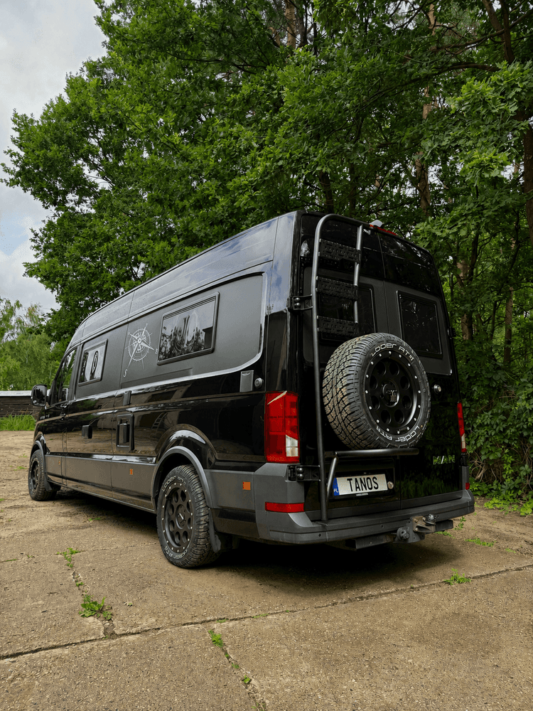 Aluminium-Halterung für Ersatzrad mit Leiter für MAN TGE, Crafter 2 und Grand California thumbnail 2